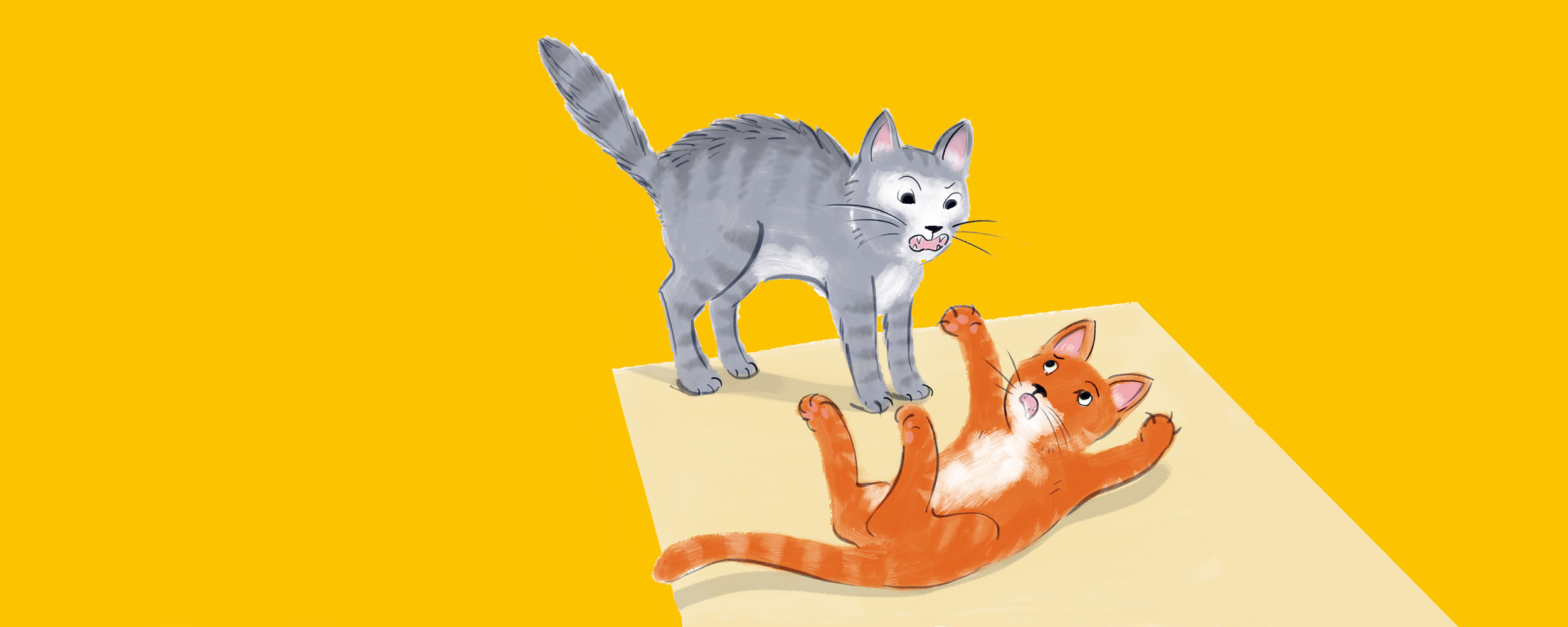 Illustration - Zwei k&auml;mpfende Katzen